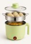 Doppio Electric Multi Cook Kettle with Steamer | 1.5L Portable Mini Cooker | Stainless Steel Inner Pot | Fast Heating for Maggi, Soup, Pasta & Momos | Ideal for Home, Hostel & Travel (Green)