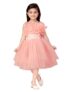 Aarika Girls Peach Round Neck Solid Frock (FK-1655-PEACH-18)