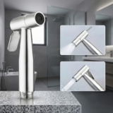 Amazon Basics Premium SS 304 Health Faucet Gun Only | Jet Spray for Toilet | Durable Bathroom Bidet Spray Head | Chrome Finish