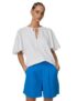 Marks & Spencer Linen Rich Tie Neck Angel Sleeve Blouse White