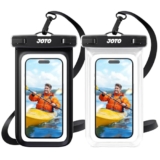 JOTO Plastic 2 Pack Waterproof Phone Pouch Case Up to 7,IPX8 Underwater Phone Case Cellphone Dry Bag for iPhone 16 15 14 13 12 Pro Max Xs Max XR X 8 7 6S Plus SE/Galaxy S24 S23 S22 S21-Black & Clear