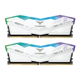 TeamGroup T-Force Delta RGB 2x16GB 6400MHz (6400MT/s) CL40 White 32GB DDR5 RAM Kit, Desktop Gaming Memory, Metal Heatsink, ARGB Sync, ECC, XMP 3.0/EXPO, For Intel/AMD CPU, High Performance Low Latency