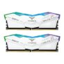 TeamGroup T-Force Delta RGB 2x16GB 6400MHz (6400MT/s) CL40 White 32GB DDR5 RAM Kit, Desktop Gaming Memory, Metal Heatsink, ARGB Sync, ECC, XMP 3.0/EXPO, For Intel/AMD CPU, High Performance Low Latency