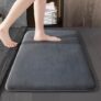 VAS COLLECTIONS Bath Mats Non Slip Anti-Skid – Memory Foam Bathroom Shower, and Tub Rugs Super Absorbent – Quick Dry | Water soak Reliable Bathroom mat. (16″ x 24″, Grey)