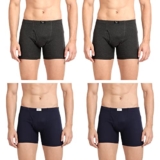 Pepe Jeans Innerwear Cotton Solid Trunk for Men – XL (Pack of 4) Charcoal Melange