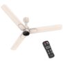 Polycab Wizzy Neo DLX 1200mm 5-Star BLDC, Remote Ceiling Fan for Living Room | 55% Energy Saving, High Air Delivery, 7 Speed Setting, Free Installation | 3-yr Warranty【Beige Rosegold】