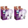 Philips WiZ 10W E27 Wi-Fi & Bluetooth LED Smart Bulb with Music Sync, Compatible with Amazon Alexa & Google Assistant, 16 Million Colours & Motion Sensing Technology | Pack of 2