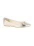 W Women’s Textured Round Toe Flat Gold Sandal (20AUW9FW00060