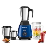 Longway Super Pro Juicer Mixer Grinder | Up to 750 Watt Powerful Motor | 4 Jars for Grinding, Mixing, Juicing | 2 Years Warranty (Blue & Black)