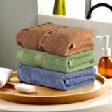Urbane Home Pack of 3 Cotton Hand/Face Towels for Men & Women | Easily Washable | Workout Gym Napkins for Men | Pocket Towel – Dark Blue-Green & Golden