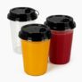 Divatos 250ML 300ML 350ML 500ML Sipper Glass with Lid | Round Empty Transparent Plastic Cup, Spill-Proof for Beverages | Use Restaurant Home Birthday Party & Events (Set of 25 Glasses) (300ML)