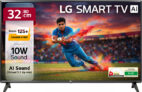 LG LR570 80 cm (32 inch) HD Ready LED Smart WebOS TV with Alpha5 Gen 6 AI Processor 125+ Free LG Channels AI Brightness Control AI Sound (Virtual Surround 5.1 Up-mix) FTA Satellite Port Magic Remote Compatible 60Hz Refresh Rate Alexa Built In Works with Hey Google(32LR570B6LA)