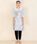 Asad Women Embroidered Straight Kurta(Blue)