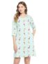 Clovia Women’s Cotton Print Me Pretty Short Night Dress (NS1489D03_Blue_M)