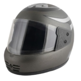Sage Square Audi Kimi Full Face Helmet | ISI Certified | Clear Visor | Ultra Comfort Inner Padding Extra Comfort & Stylish (Grey Matte- Silver Decal, XLarge)