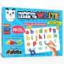 PLAY PANDA Write and Wipe Magnetic Board with Small Letter Magnets, Educational Magnetic Game for Kids Learning Alphabet Writing