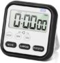 SKODINAX Digital Kitchen Timer and Stopwatch with Large LCD Display, Loud Alarm, Retractable Stand, Green, 1 Piece (Black)