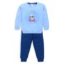 LuvLap Baby Girls Full Sleeve Sweatshirt & Pyjama Set Pack of 1, Cotton Rich Fleece, Powder Blue, M (3 to 6 Months)