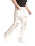 BENE KLEED Men Relaxed Fit Heavy Distressed Jeans (BOMDT138XL53-664A-D35_Ecru 3_28)