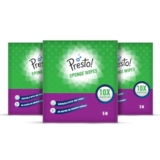 Amazon Brand – Presto! Premium Multi-Purpose Sponge Wipes | Assorted | 15 Count |(5 x Pack of 3)