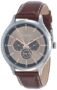 TIMEX Analog Watch for Man with Grey Round Dial & Brown Leather Strap Band Water Resistant Men’s Wrist Watches – TW000T309