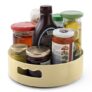 HomeWiz Multi-Purpose 360° Rotating Organizer Tray | Space-Saving Kitchen & Pantry Storage | Multi Purpose Organization Rotating Tray | Easy-Access Turntable for Spices, Storage & More | Cream