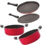 Nirlon Non Stick cookware Set of 4 Pieces Combo with bakelight Handle (FT13_CT12_CS26_CS24)