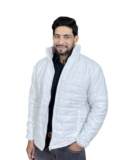 KOTTY Men’s Solid Polo White Jacket(White,S)-KTTMENSPUFFERJACKET45S