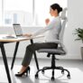 CELLBELL Swift Ergonomic Mesh Office Chair High Back with Adjustable Headrest 3D Armrests Multi Lock Synchro Tilt Breathable Back Chrome Base Work from Home Computer Desk Chair (Grey)