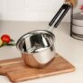 The Earth Store Stainless Steel Sauce Pan 1200 ML | Heavy Gauge Sandwich Bottom Saucepan with Bakelite Handle | Induction & Gas Compatible Tea Pan | Milk Pan