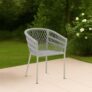 Royaloak Genting Malaysian Aluminium Outdoor Chair | Hand Woven Rope Design | Curved Backrest with Anti-Slip Legs | Rust-Resistant Aluminium Frame | Modern Chairs for Garden, Terrace & Balcony