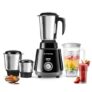 Longway Super Pro Juicer Mixer Grinder | Up to 750 Watt Powerful Motor | 4 Jars for Grinding, Mixing, Juicing | 2 Year Warranty | Black & Gray