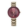 Fastrack Chrome K Quartz Analog with Maroon Dial Titanium Brass Solid Strap Watch for Women – 6216QM03