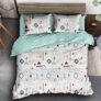 Story@Home bedsheet for Double Bed Queen Size 240TC Satin Finish, Microfiber Double Bed bedsheet, 225X250cm with 2 Pillow Covers, White, Geometric | Perfect for Home Décor