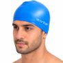 Storite Swimming Cap for Men & Women, Waterproof Stretchable Silicon Swim Cap for Adults Unisex Pool Cap for Long Hair Professional Lightweight Swimming Hat – Blue