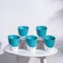 UGAOO 4 Inch Atlantis Self Watering Planter – Set of 5 (Teal) | Flower Pots for Indoor Plants | Plastic Planter Pots | Decorative Pots for Living Room, Kitchen, Office | Planters for Home Decor