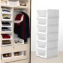 HOMENU Plastic Foldable Wardrobe Organizer for Clothes | Stackable Shirt Organizer for Wardrobe Men | Cupboard Storage Box | Cloth Organizer for Storage Wardrobe – Set of 2
