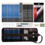 Corslet 41 Pcs Professional Drawing Supplies Sketching Art Kit Pencil Set With Tools Pouch Complete Artist Charcoal Sketch Pencils Shade Shading Portrait Gifts Accessories