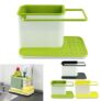 Inditradition 3 in 1 Kitchen Sink Organizer (for Dishwasher Liquid, Brush, Cloth, Soap, Sponge), Plastic