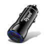 Dyazo 48W Turbo Dual Port Fast car Charger 48W Total(18W Type C PD + 30W USB)| Adapter Compatible for iPhone & Android Smartphones and Tablets (Black)