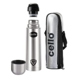 Cello Lifestyle Vacuum Insulated Flask with Thermal Jacket 350 ml | Hot and Cold Water Bottle with Push-down Lid | Double Walled Stainless Steel Bottle for Travel, Home, Office, School | Steel Thermos