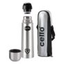 Cello Lifestyle Vacuum Insulated Flask with Thermal Jacket 350 ml | Hot and Cold Water Bottle with Push-down Lid | Double Walled Stainless Steel Bottle for Travel, Home, Office, School | Steel Thermos