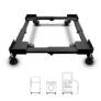 Smart Shelter Washing Machine Trolley for Fully and Semi Automatic, Front or Top Load, Fridge and Dishwasher Stand, Adjustable Metal and Wheels, Capacity 170Kg, Black (Min:16.5″x19.5″, Max:25.5″x32″)