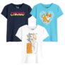 Bon Organik Women Pack of 3 Graphic Printed Round Neck Cotton T-Shirts(BONK11519_Multi-XL)
