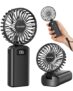 Gaiatop Powerful Hand Fan, Portable Personal Fan Handheld Fan, 3 Speed Foldable Desk Fan with Digital Display, 2000mAh USB Rechargeable Fan for Indoor Outdoor