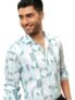 Locomotive Men’s Slim Fit Shirts | Printed | Long Sleeves | Spread Collar | Casual Shirts | Men Shirts Light Blue
