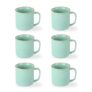 CELLO Estella Nexus Color Tropical Plain Mug Set of 6, 250ml, Blue | Scratch Resistant | Porcelain Tea, Coffee Mug Set | Ideal for Daily Use & Gifting | Dishwasher Safe | Big Mug |