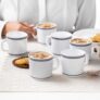 Larah by BOROSIL Premia Series Starlight 6 pc Opalware Tea/Coffee Mug Set (180 ml Each) | Embossed Design, Microwave & Dishwasher Safe | Crockery Set Ideal for Daily Use & Gifting, White