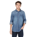 Lee Men’s Solid Blue Shirt (Regular)