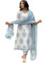 Nermosa Block Printed Kurta set for Women with Dupatta (IN, Alpha, S, White)